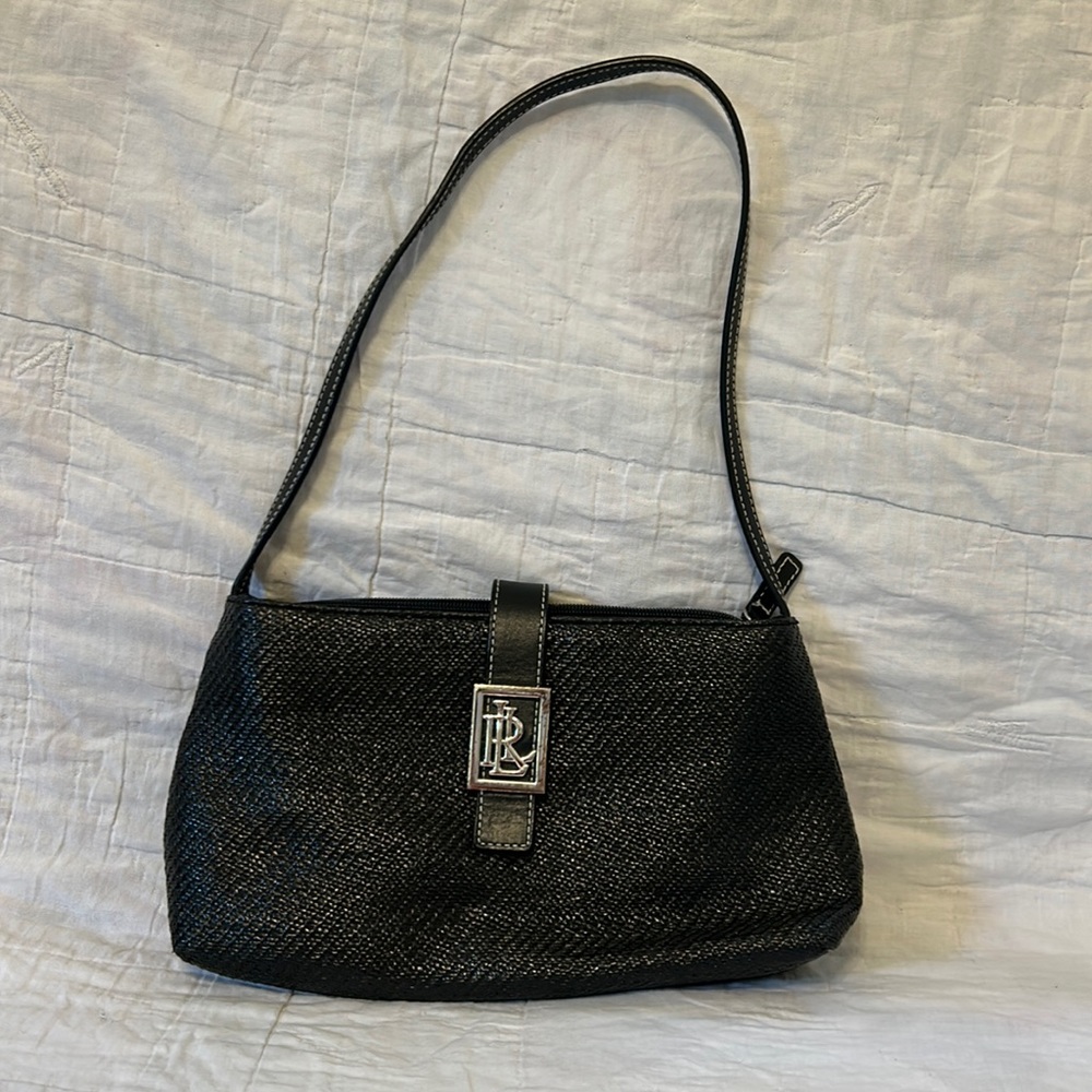 Lauren Ralph Lauren Small Black Woven Womens Handbag